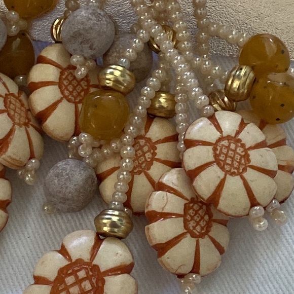 Genuine 80s vintage earthy funky chunky earrings - Picture 7 of 10